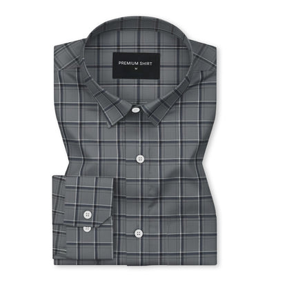 Graphite Classic Check Cotton Shirt for Men