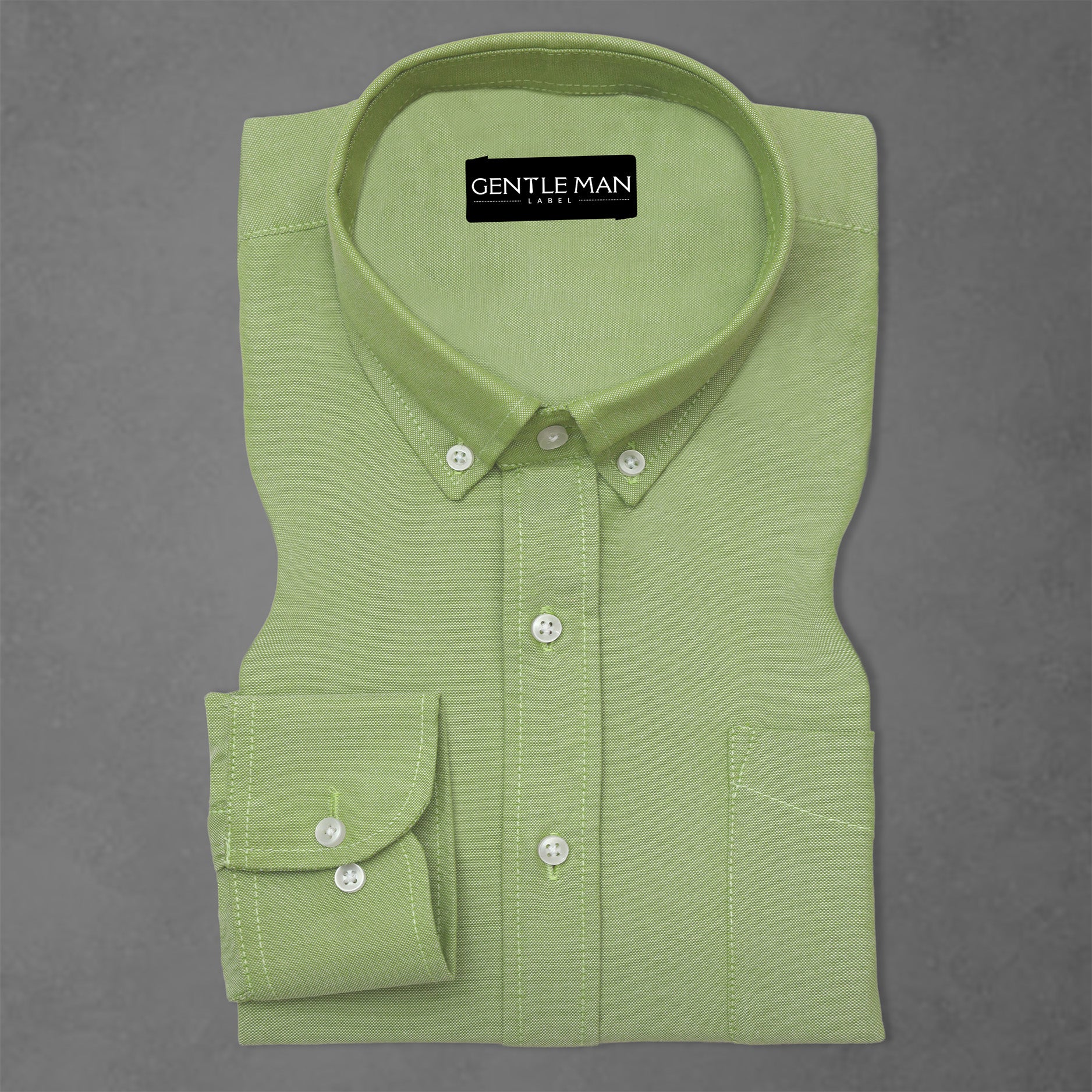 Green Oxford Cotton Shirt For Men