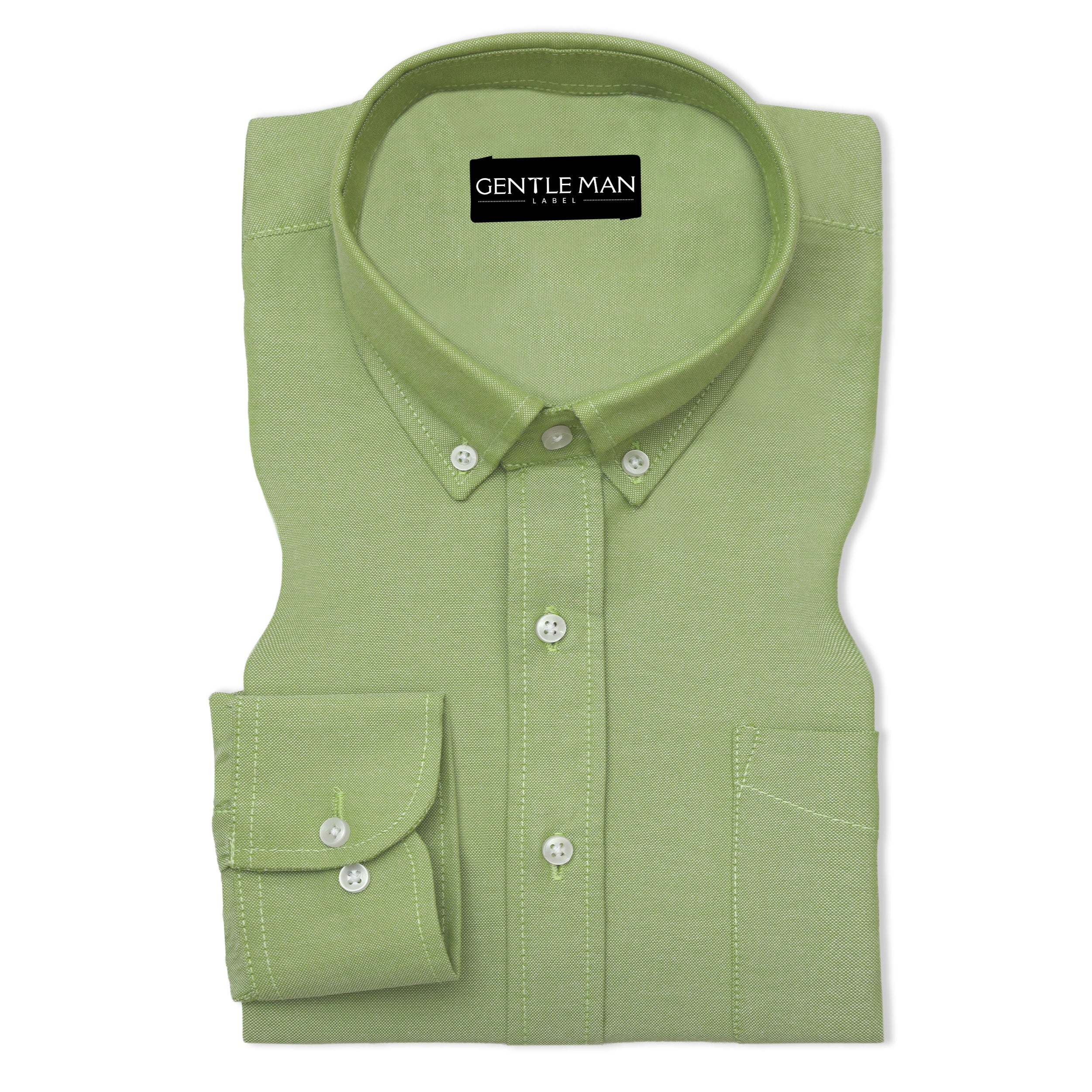Green Oxford Cotton Shirt For Men