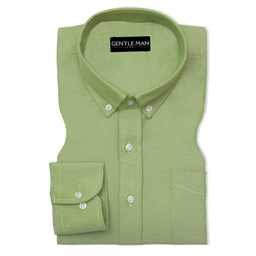Green Oxford Cotton Shirt For Men