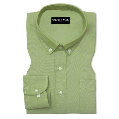 Green Oxford Cotton Shirt For Men