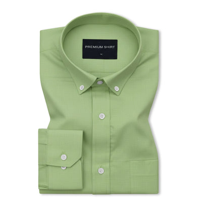 Green Oxford Cotton Shirt For Men
