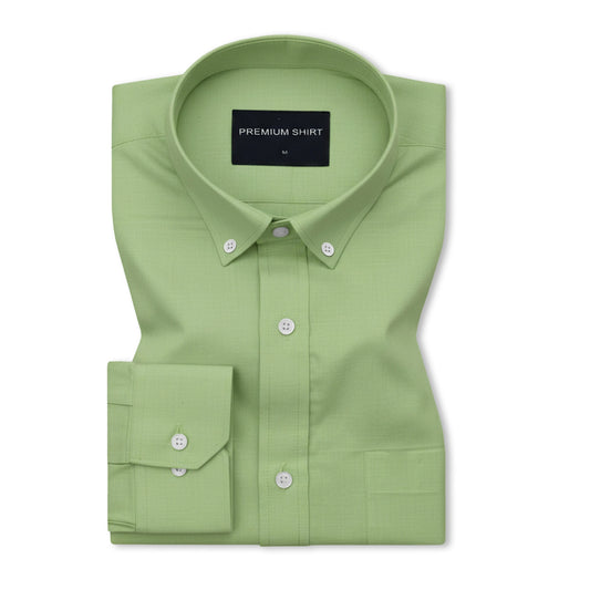 Green Oxford Cotton Shirt For Men