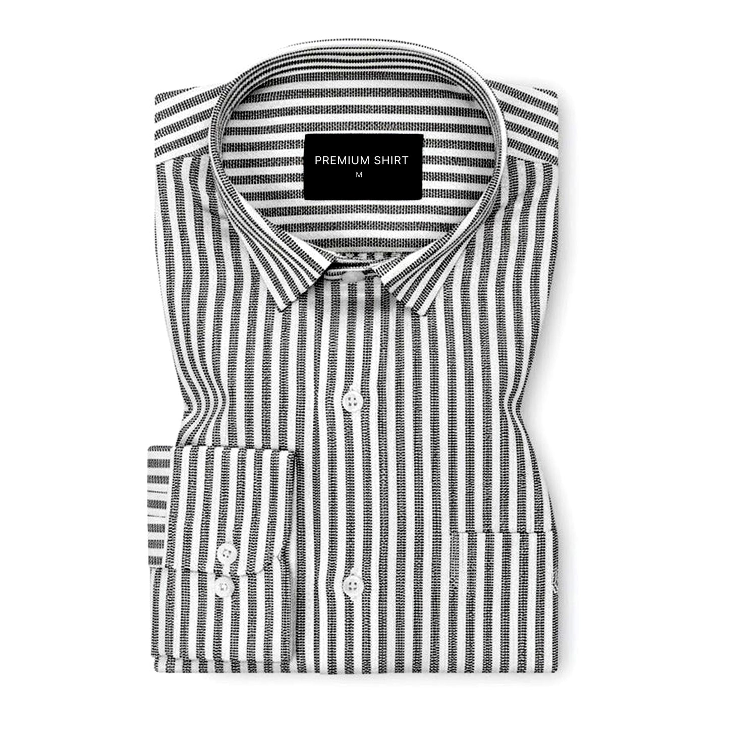 Black Prism Pinstripe Linen Shirt For Men