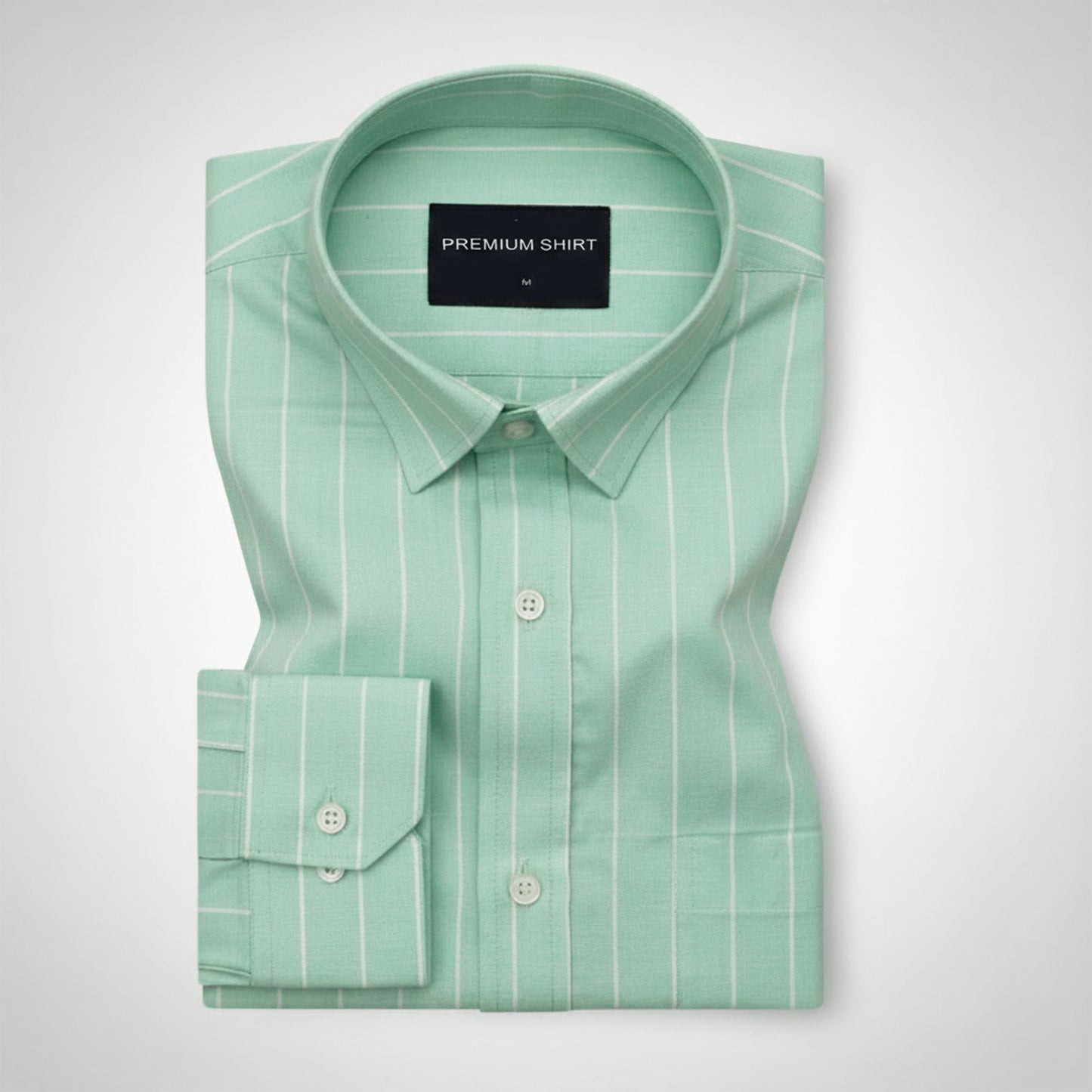 Icy Mint Pinstripe Oxford Shirt For Men