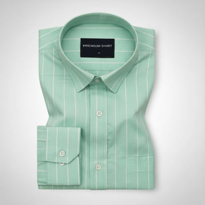 Icy Mint Pinstripe Oxford Shirt For Men