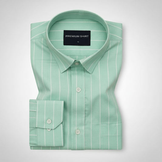 Icy Mint Pinstripe Oxford Shirt For Men