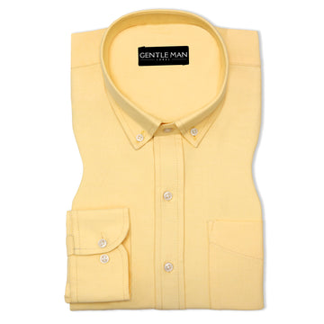 Lemon Oxford Cotton Shirt For Men