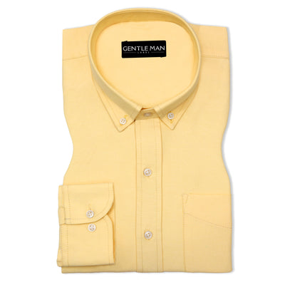 Lemon Oxford Cotton Shirt For Men