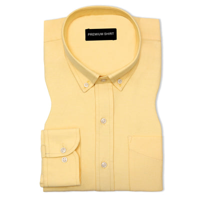 Lemon Oxford Cotton Shirt For Men