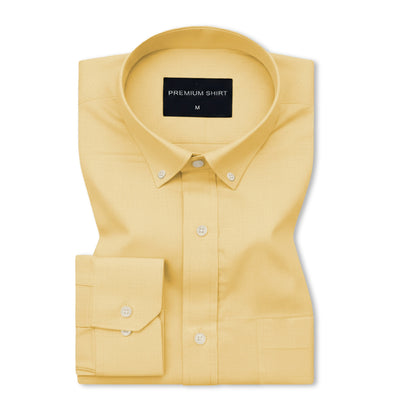 Lemon Oxford Cotton Shirt For Men