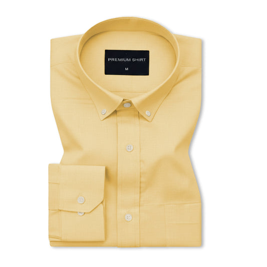 Lemon Oxford Cotton Shirt For Men