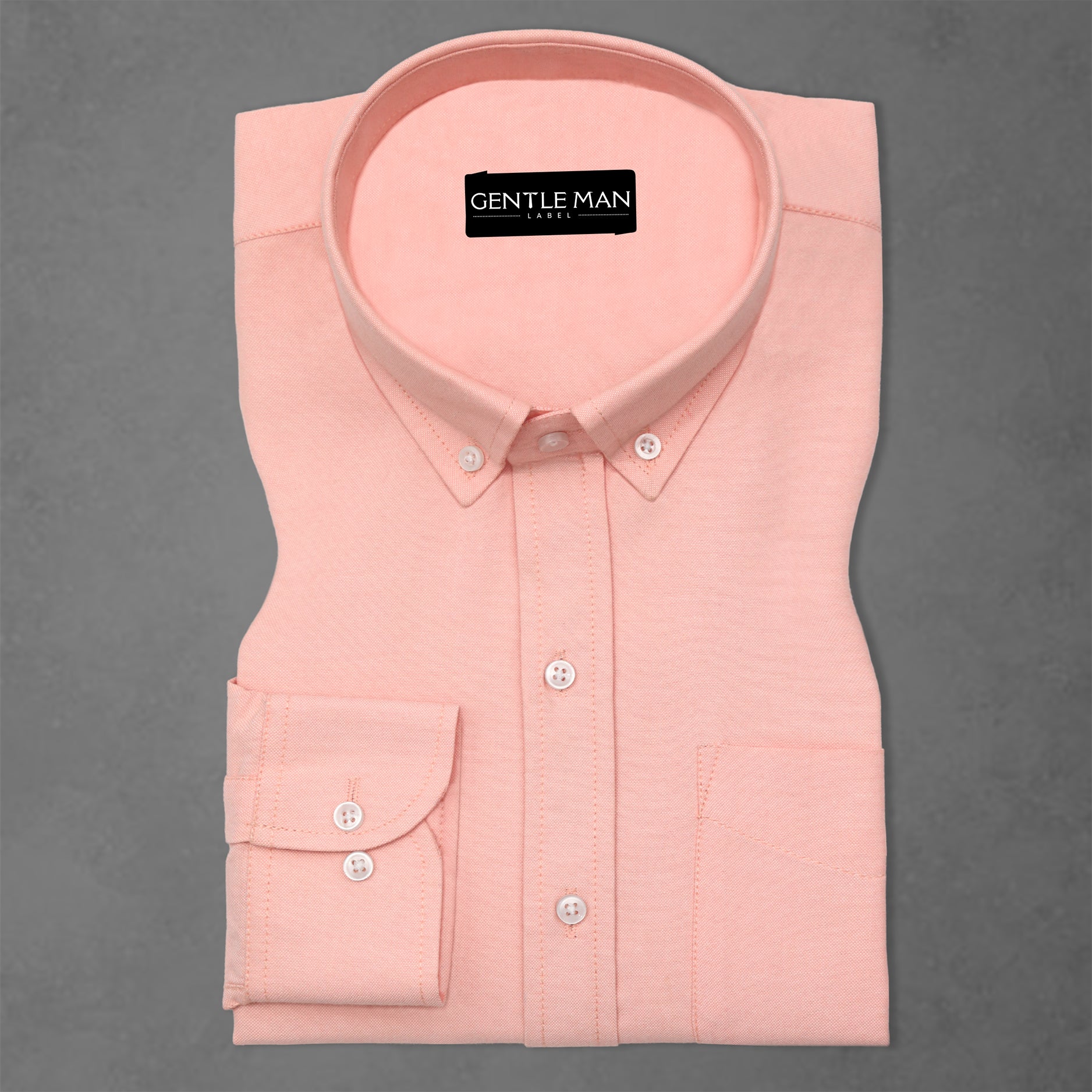 Peach Oxford Cotton Shirt For Men