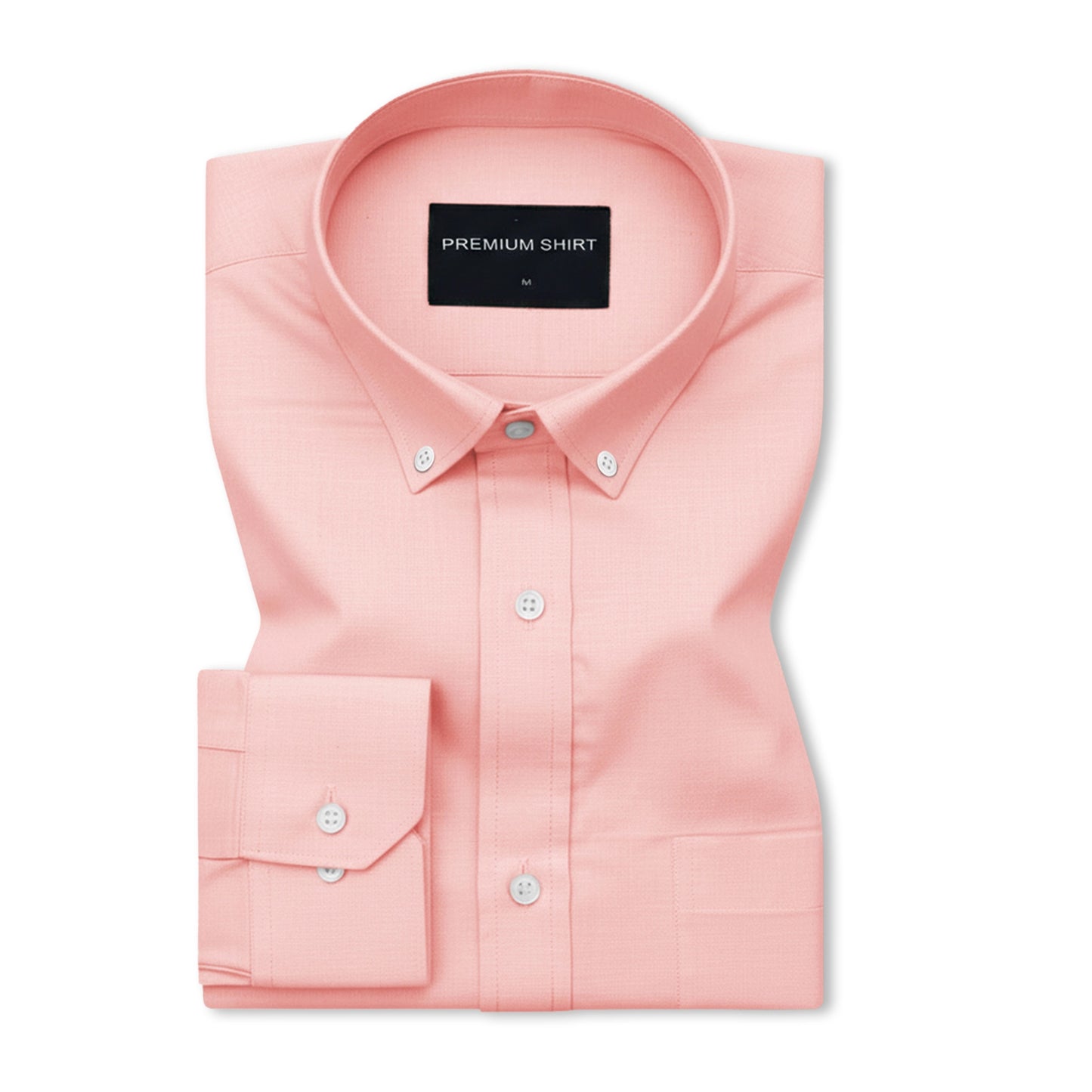 Peach Oxford Cotton Shirt For Men