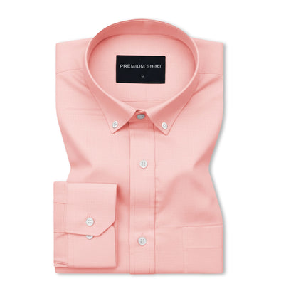 Peach Oxford Cotton Shirt For Men