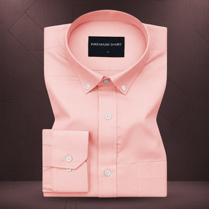 New Peach Oxford Cotton Shirt For Men