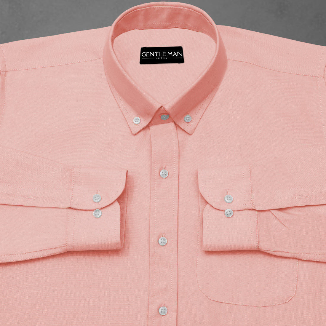 Peach Oxford Cotton Shirt For Men