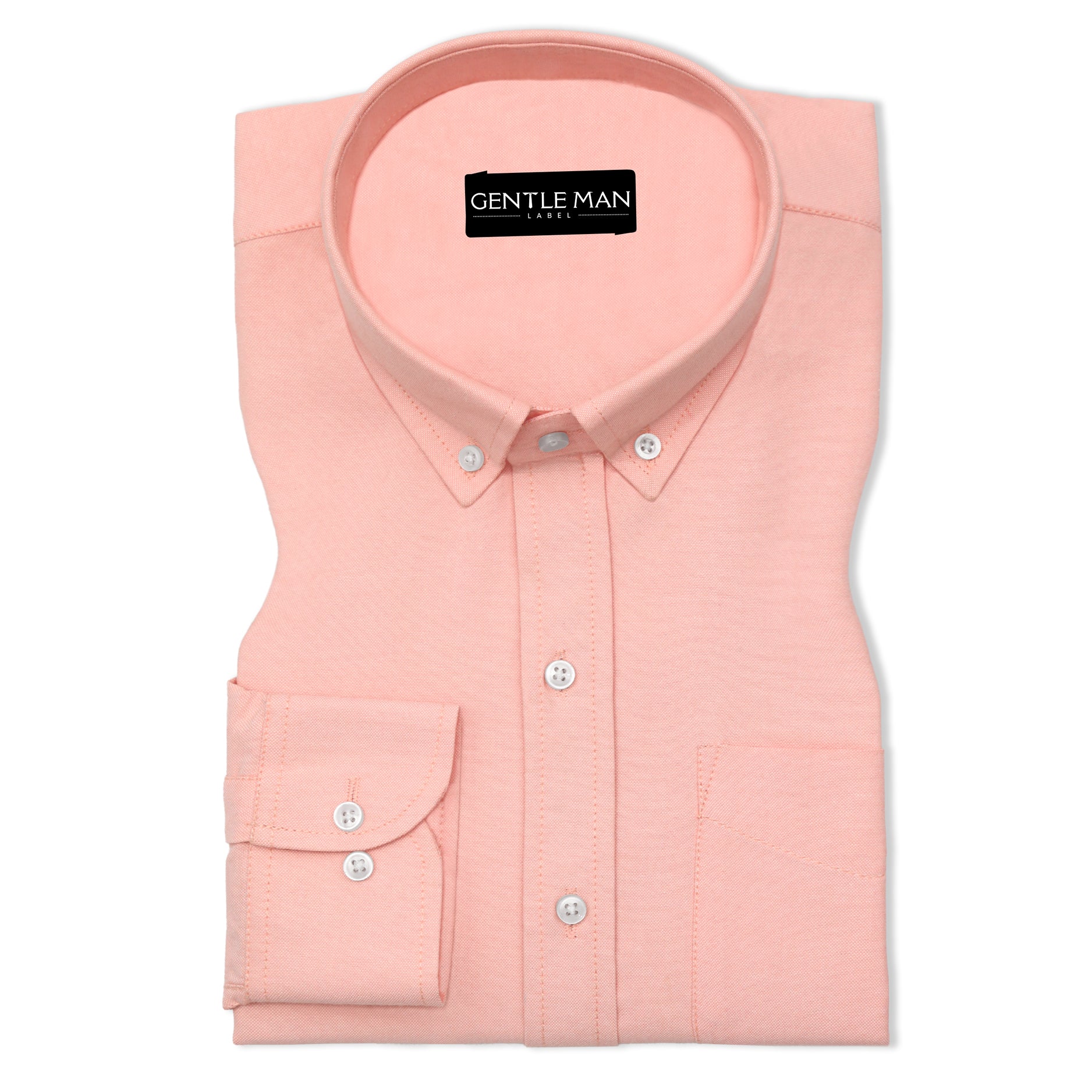 Peach Oxford Cotton Shirt For Men