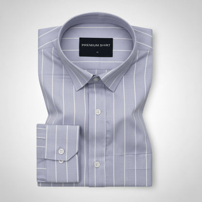 Periwinkle Pinstripe Oxford Shirt For Men