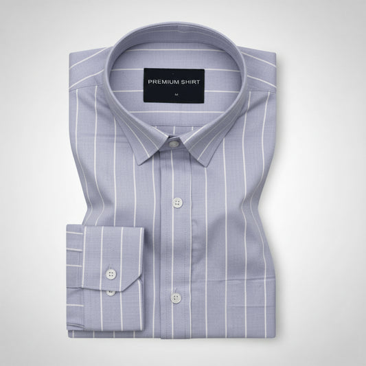 Periwinkle Pinstripe Oxford Shirt For Men