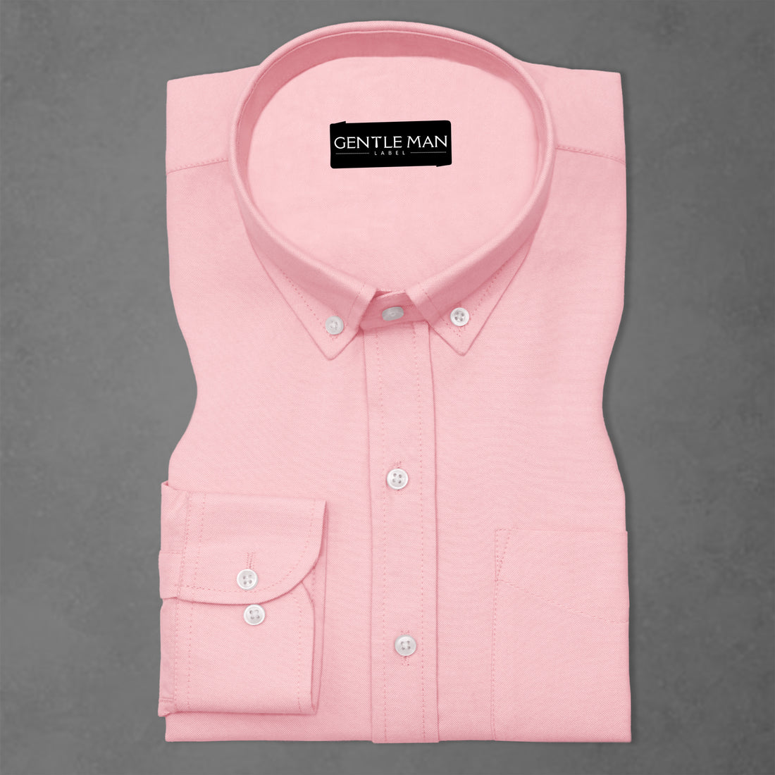 Pink Oxford Cotton Shirt For Men