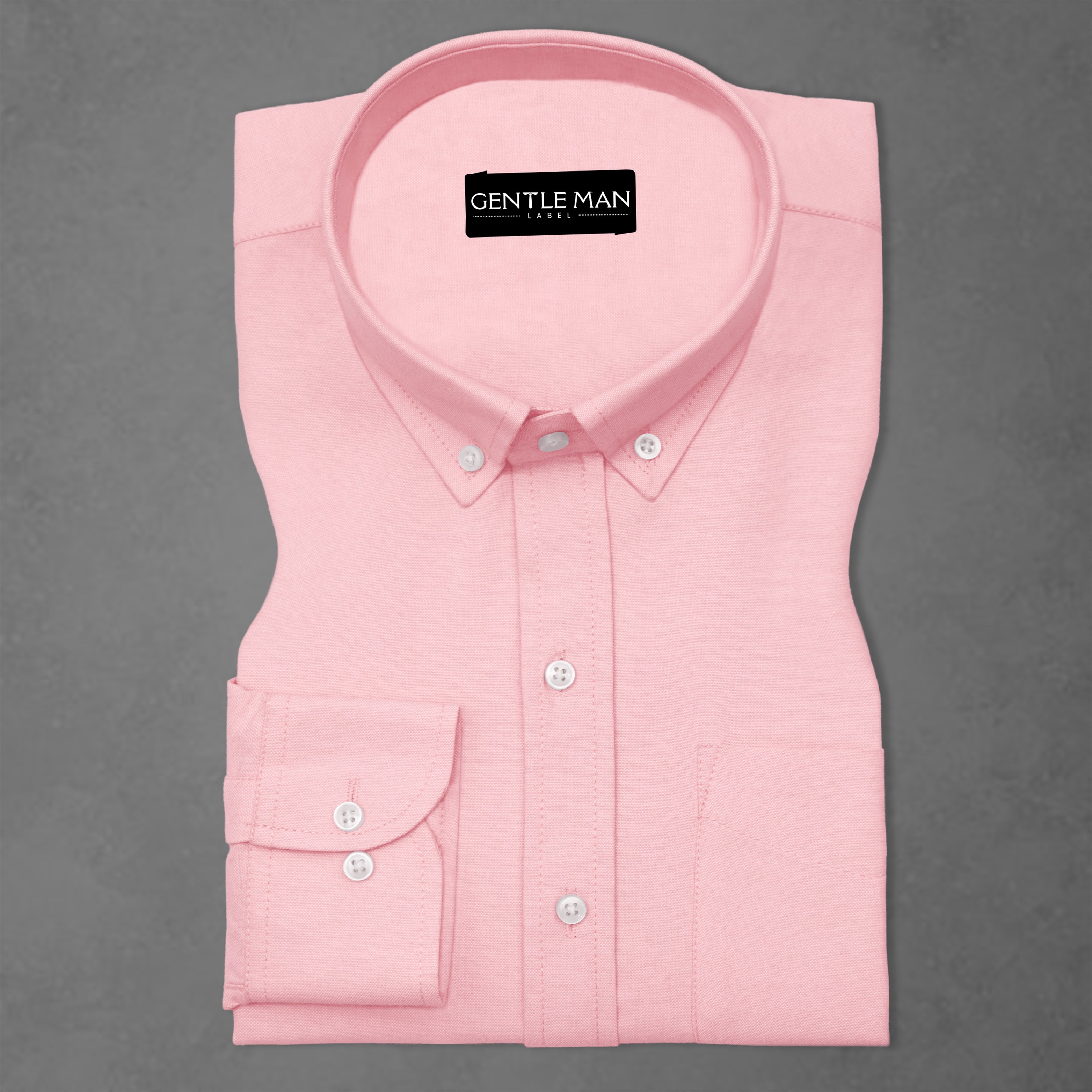 Pink Oxford Cotton Shirt For Men