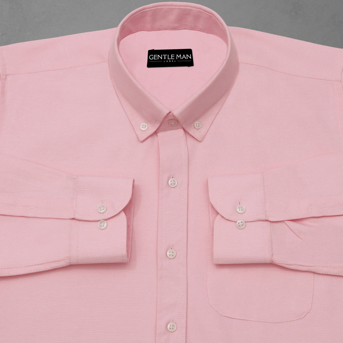 Pink Oxford Cotton Shirt For Men
