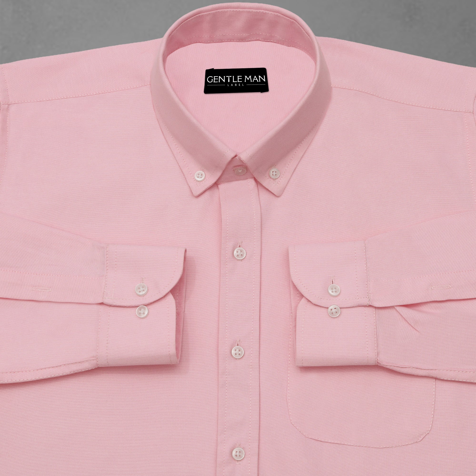 Pink Oxford Cotton Shirt For Men