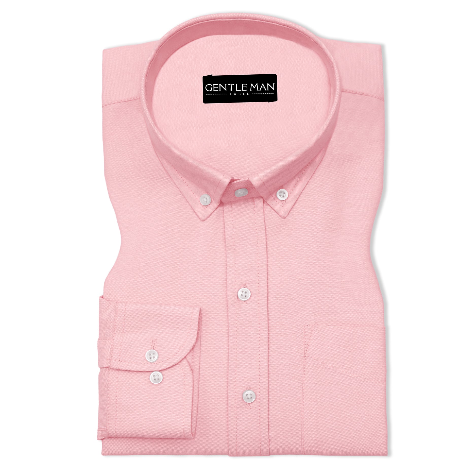 Pink Oxford Cotton Shirt For Men