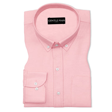 Pink Oxford Cotton Shirt For Men