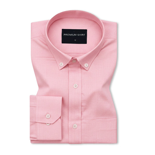 Pink Oxford Cotton Shirt For Men