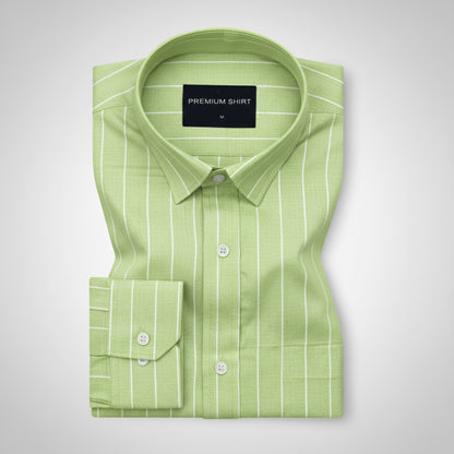 Pistachio Pinstripe Oxford Shirt For Men
