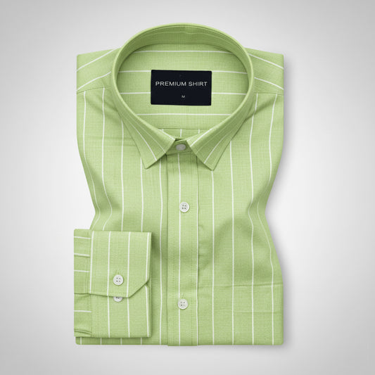 Pistachio Pinstripe Oxford Shirt For Men