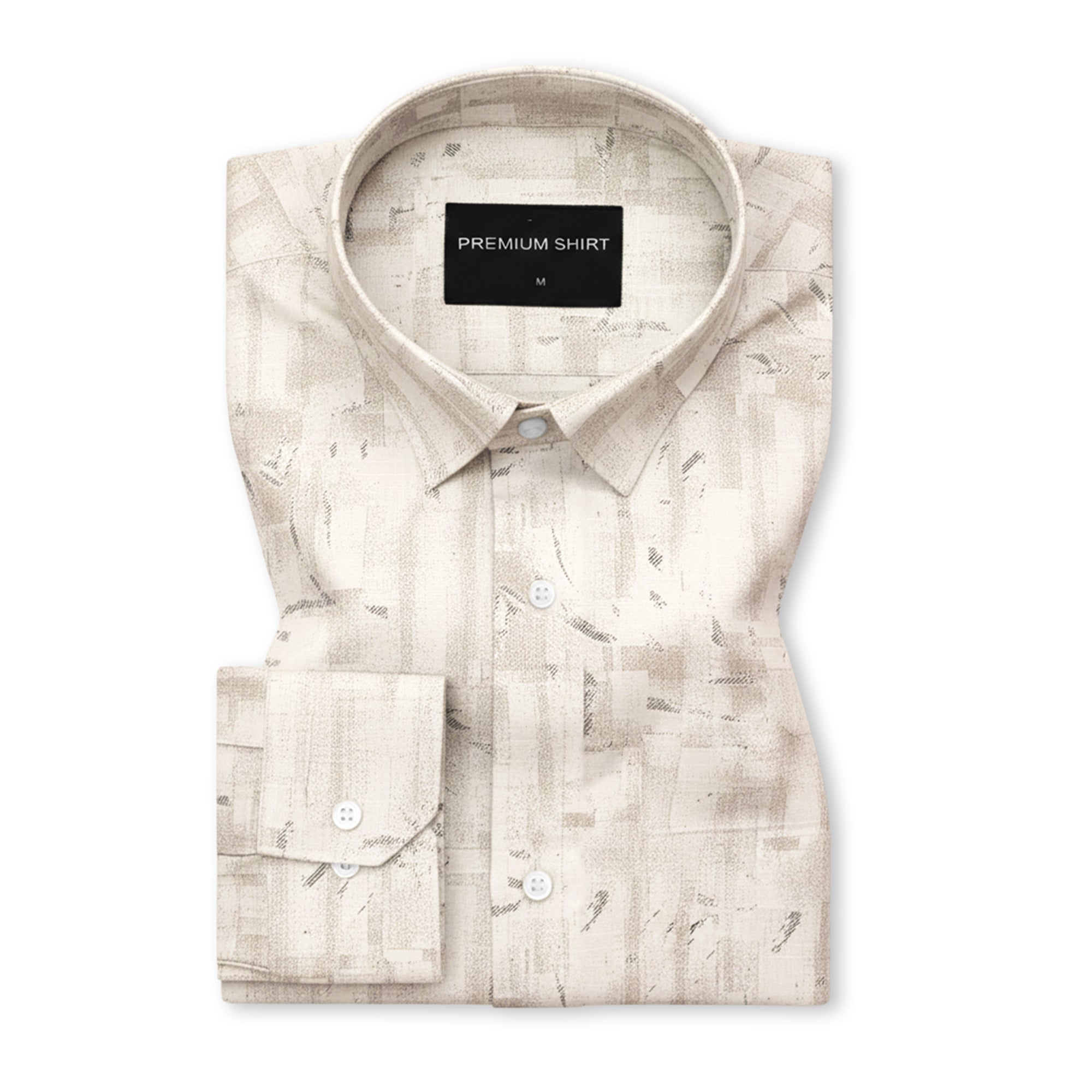 Sandstone Abstract Linen Shirt