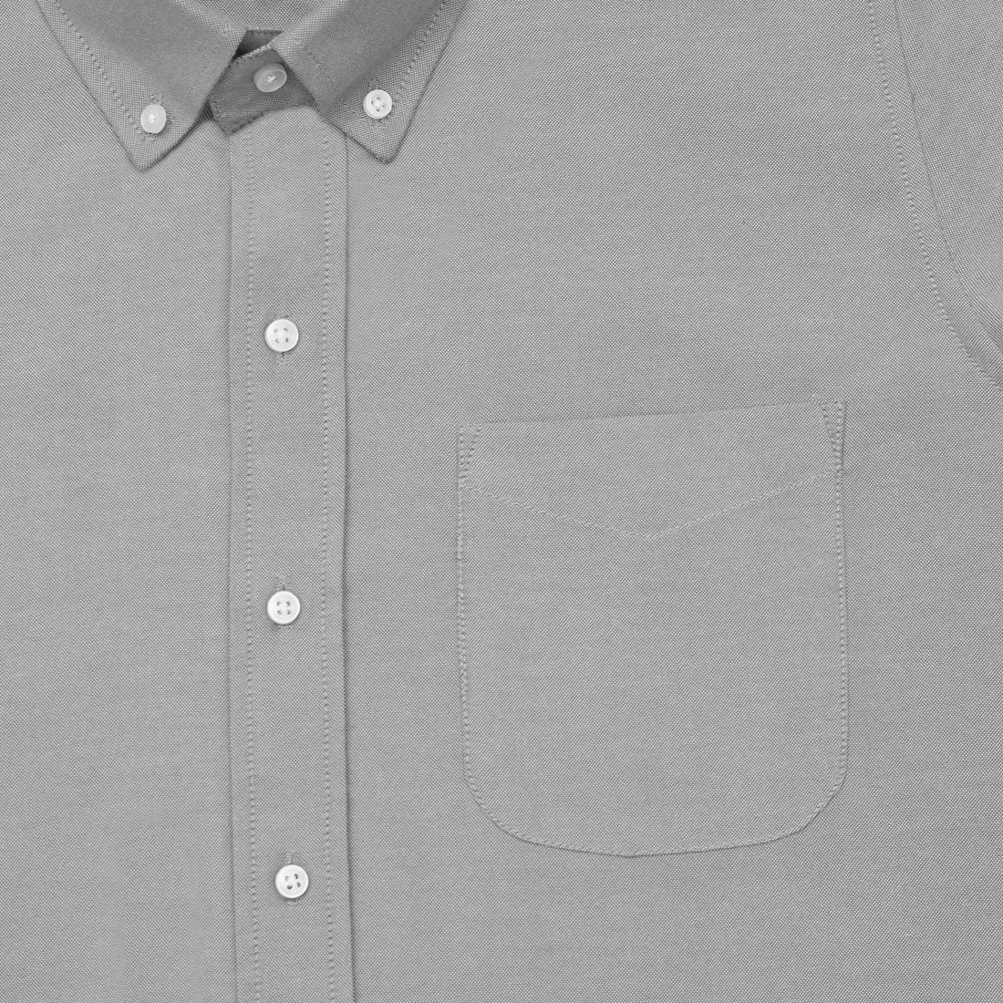 Silver Oxford Cotton Shirt For Man