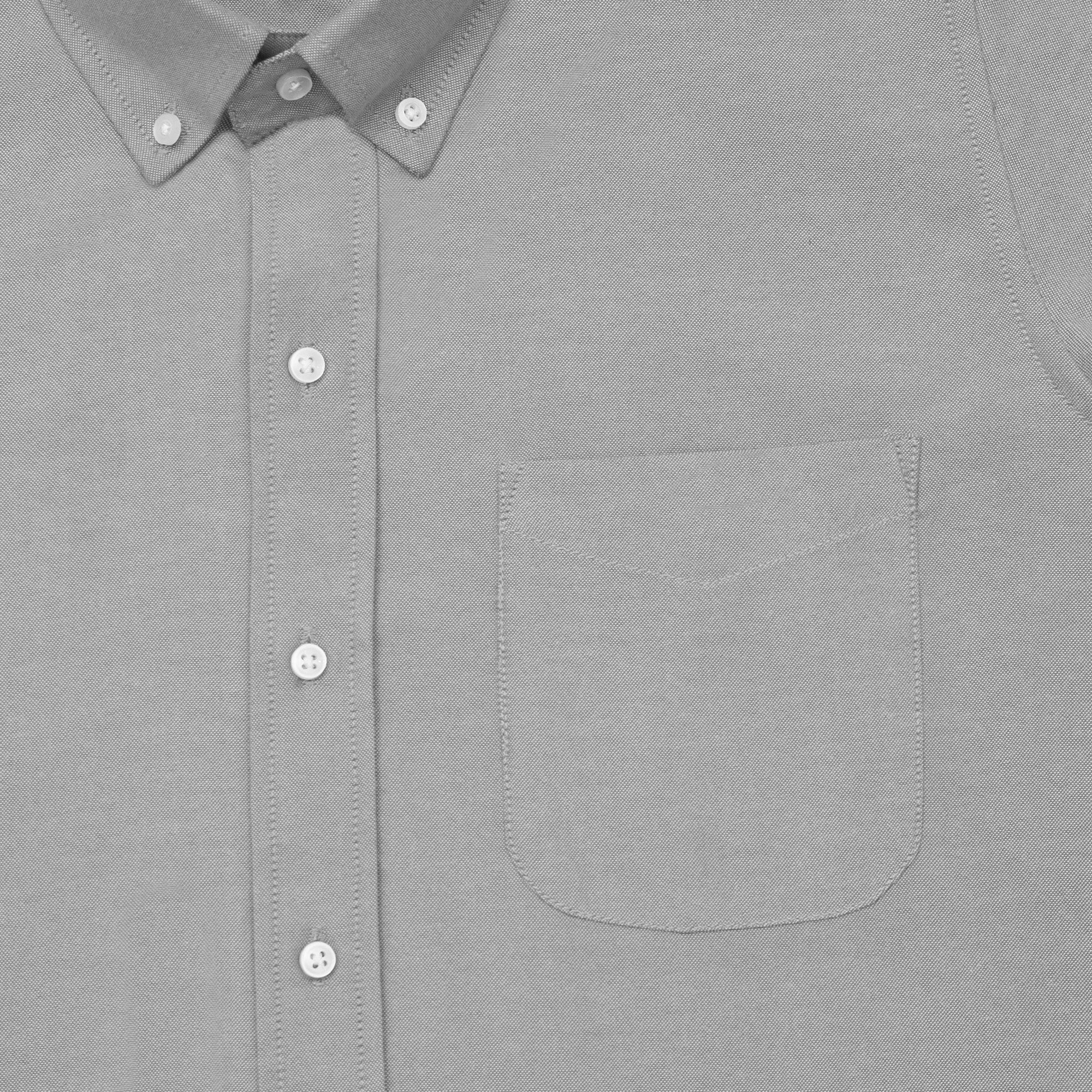 Silver Oxford Cotton Shirt For Man