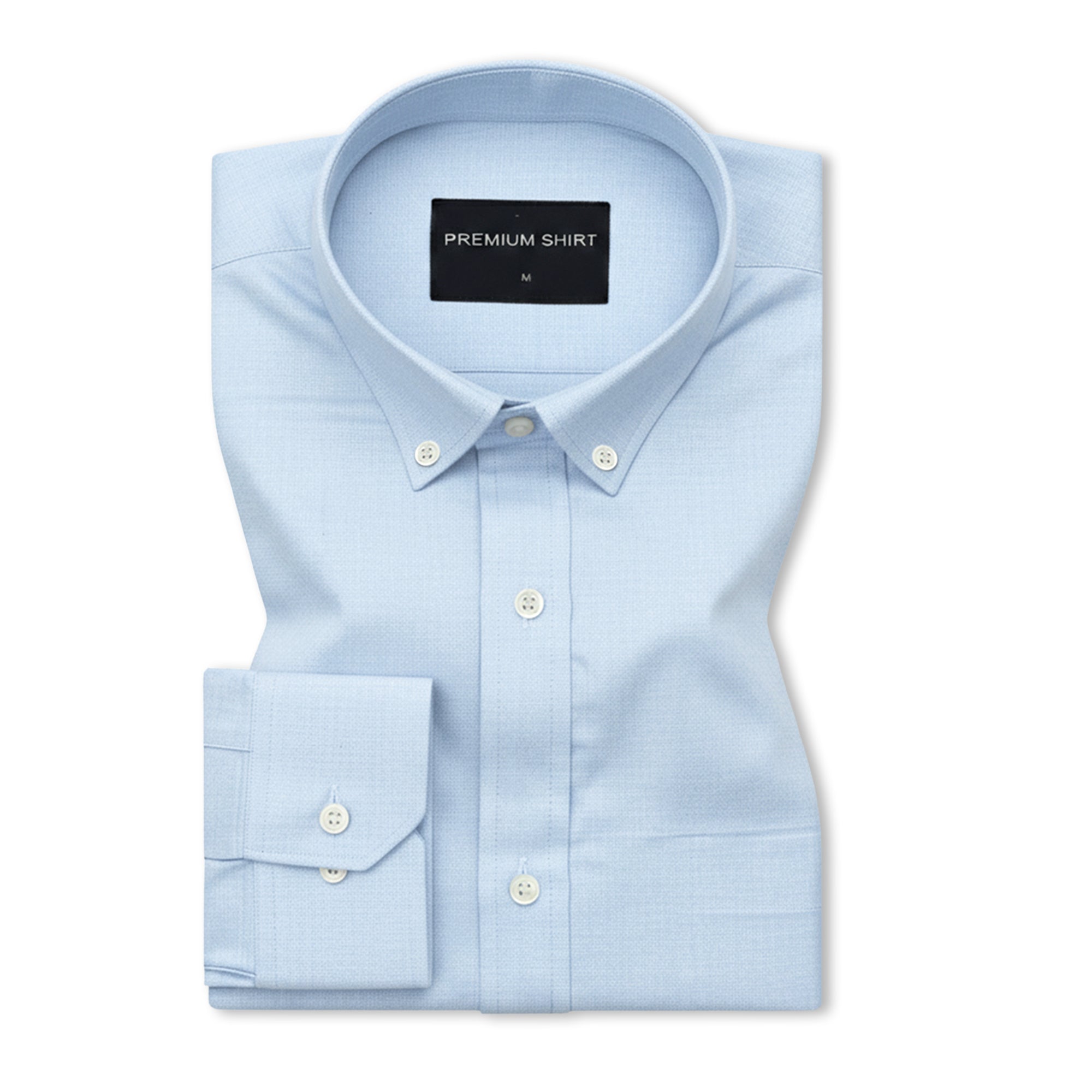 Sky Blue Oxford Cotton Shirt For Man