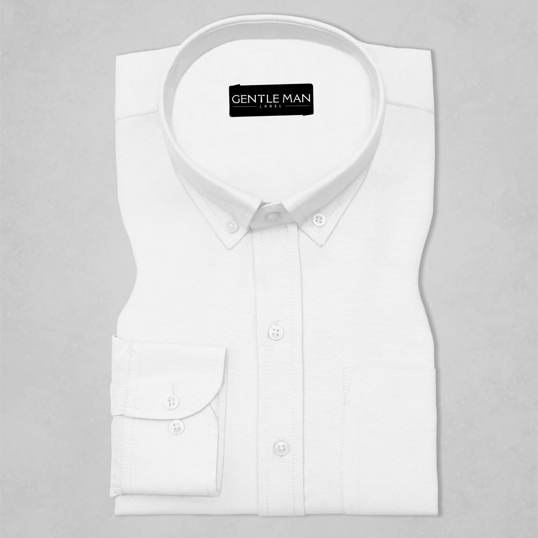 Pearl White Oxford Cotton Shirt For Man