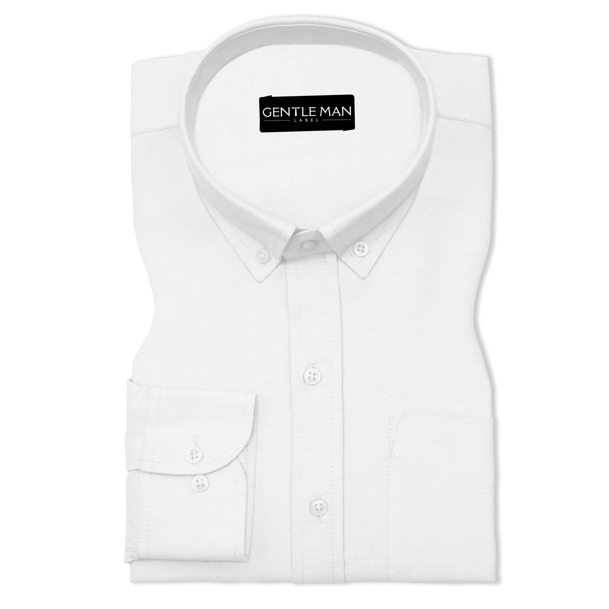 Pearl White Oxford Cotton Shirt For Man