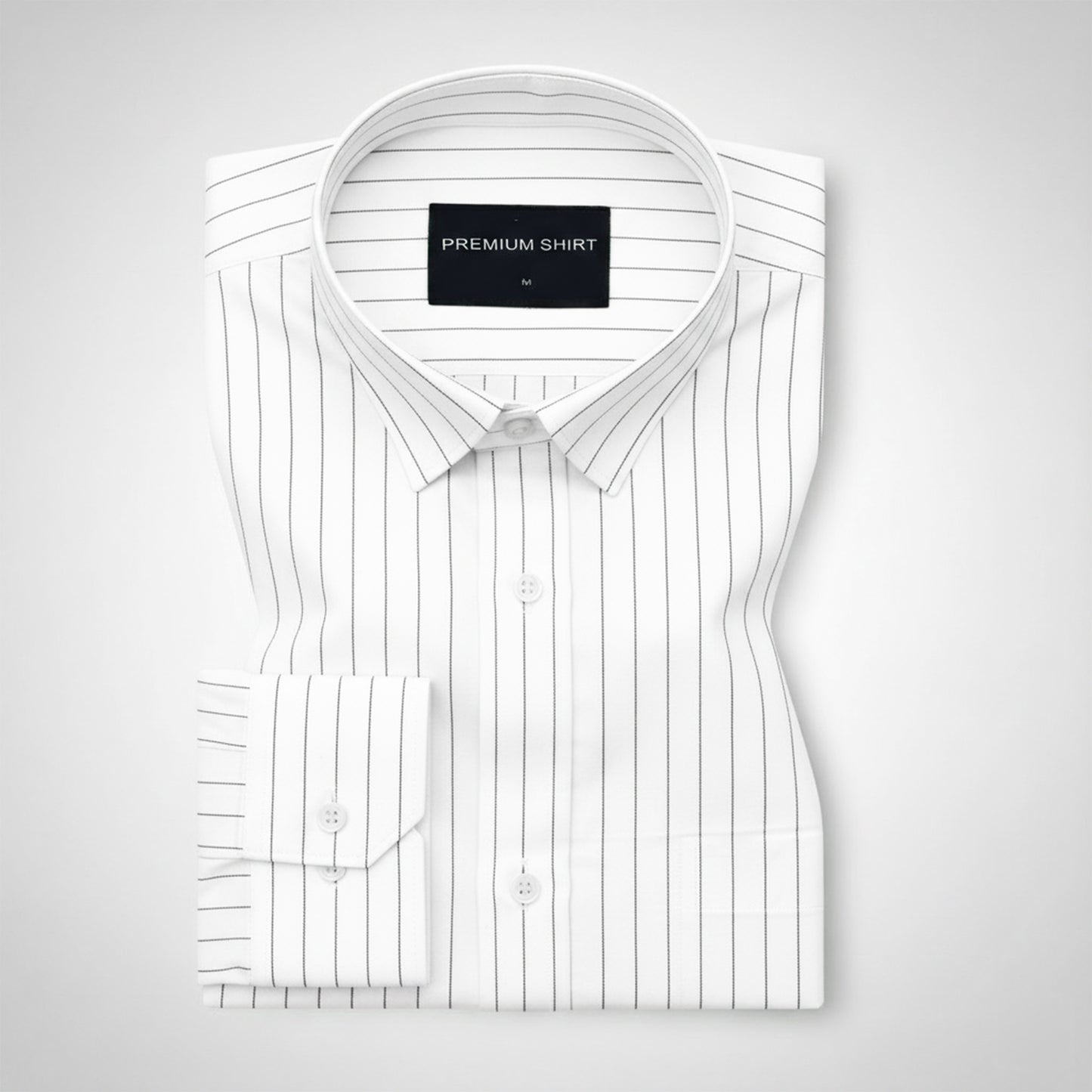 White Noir Pinstripe Oxford Shirt For Men