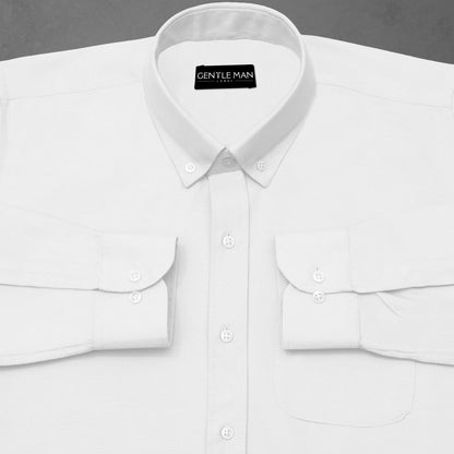 Pearl White Oxford Cotton Shirt For Men