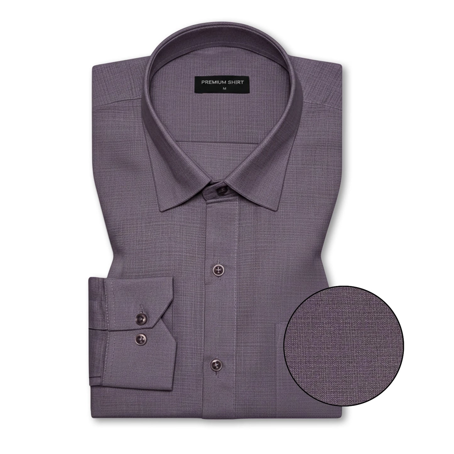 Purple Textured Linen Shirt For Men