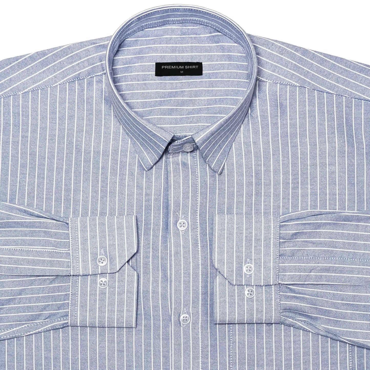 Cambridge Blue Pinstripe Oxford Shirt For Men