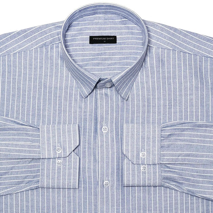 Cambridge Blue Pinstripe Oxford Shirt For Men