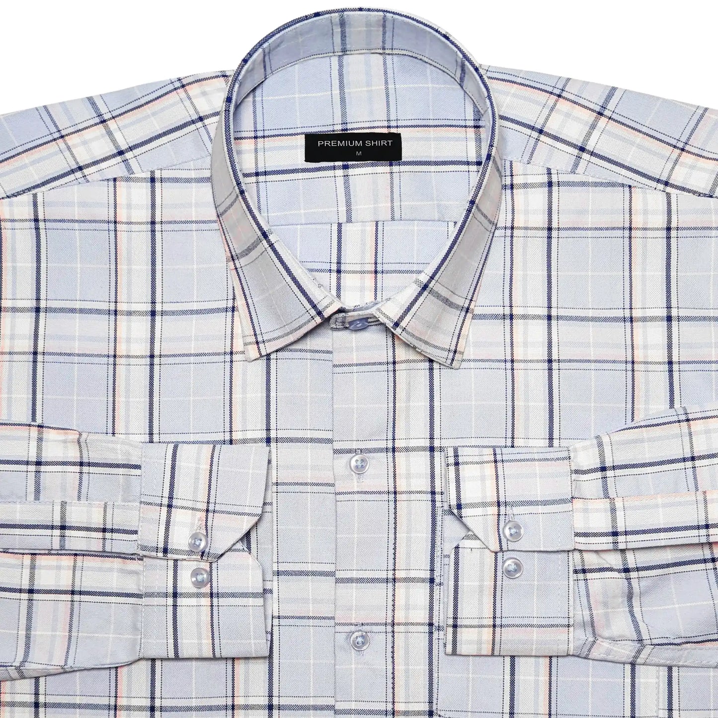 Sky Blue Classic Check Oxford Shirt for Men
