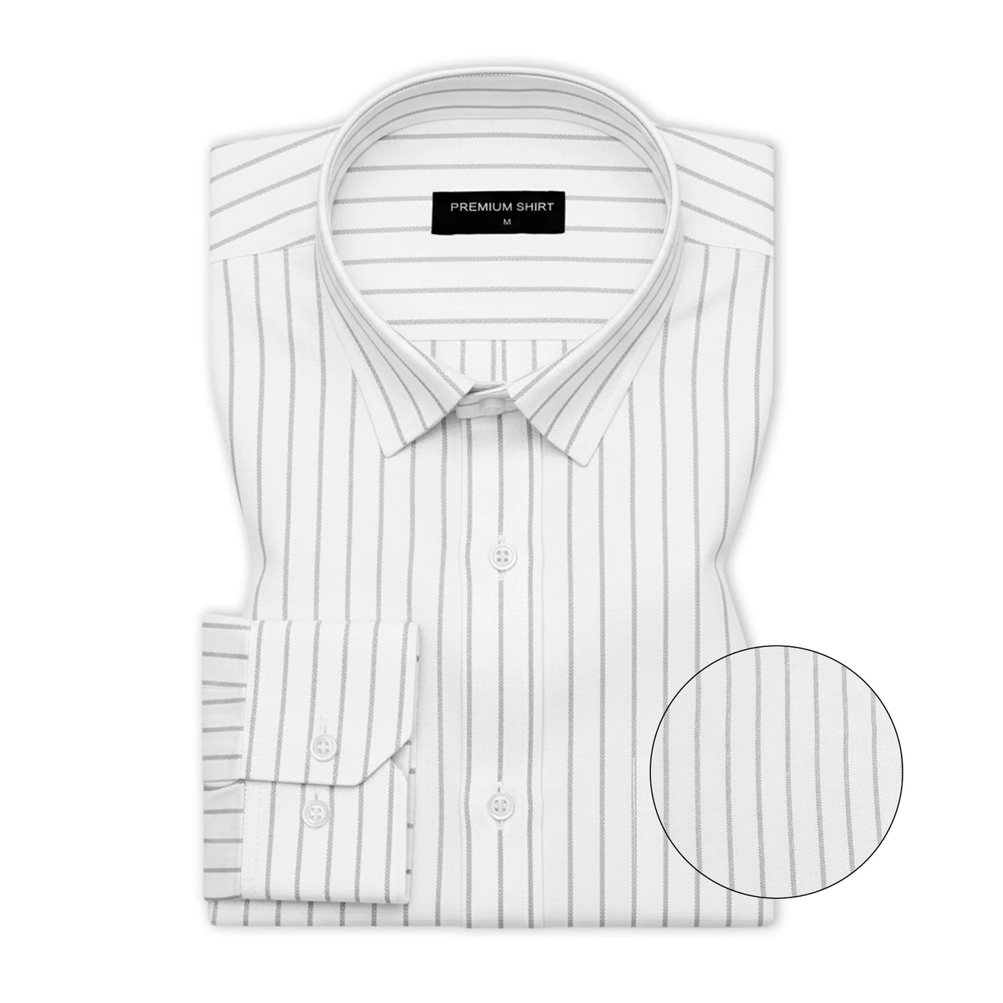 Bold Grey Pinstripe Oxford Shirt For Men