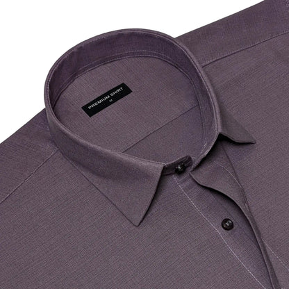 Purple Textured Linen Shirt For Men