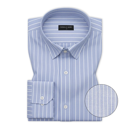 Cambridge Blue Pinstripe Oxford Shirt For Men