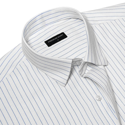 Blue Pinstripe Oxford Shirt For Men