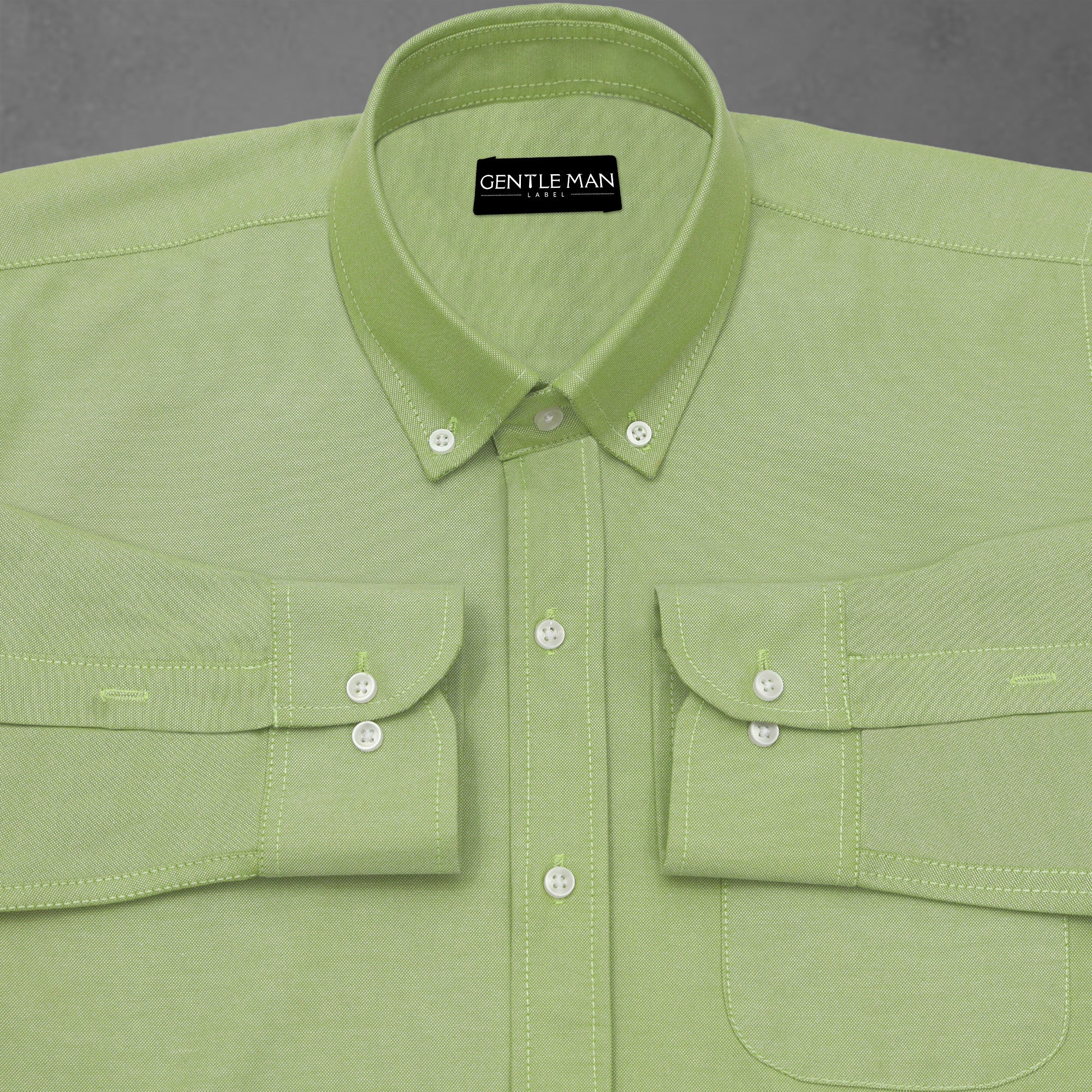 Green Oxford Cotton Shirt For Men